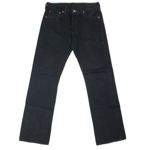 Levis 501 Black Denim Jeans Pants Bottoms size 32x32 Irregular B29
